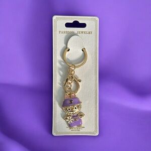 NWOT Labubu Purple and Gold Fashion Keychain